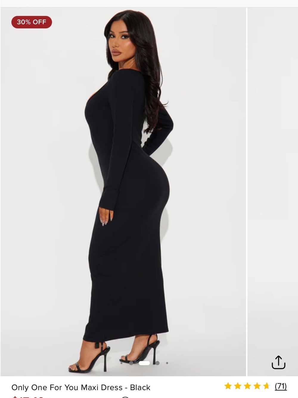Fashion Nova Black Long-Sleeve Maxi Dress